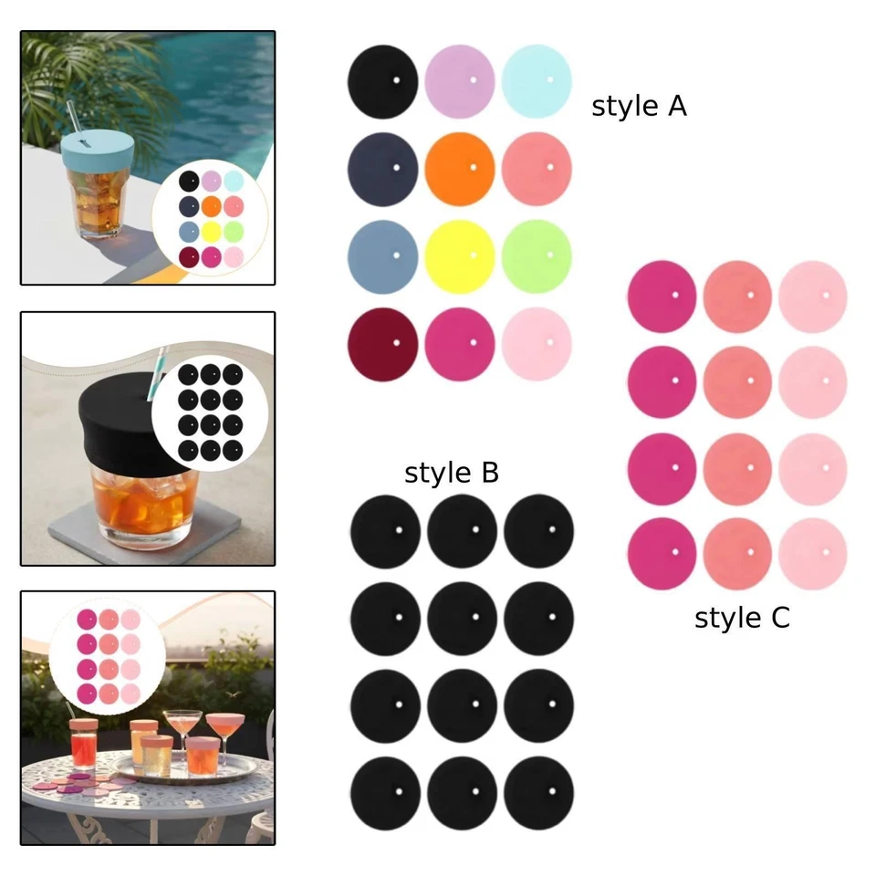 Set of 12 Drink Covers, Protective Cup Covers, Spill-Proof Drink Protectors for - Bild 1 von 1