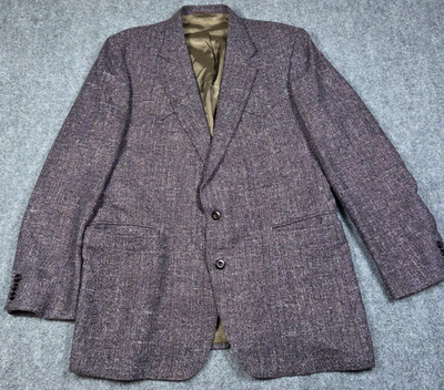 Vintage Circle S Blazer Mens Wool Tweed Sport Coat  46L