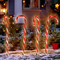 Xxl Led Zuckerstangen Garten Stecker - 4Er Set - Weihnachts Deko AußEn Timer