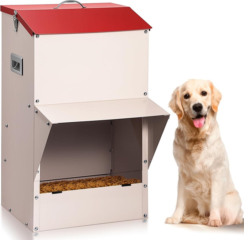 50 lbs Automatic Dog Feeder Outdoor Heavy Duty Pet Feeder for Large Breed Dogs