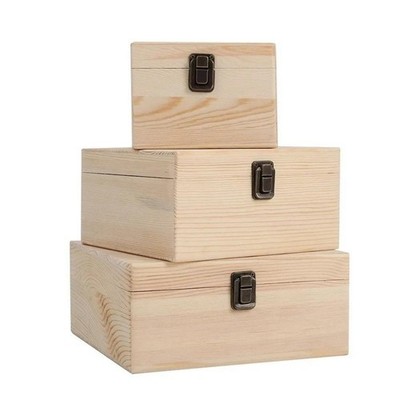Natürliche Oberfläche Holz Schmuck Organizer Rechteckig Klappdeckel Aufbewahrungsbox