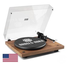 Angels Horn Turntable Vinyl Record Player Built-In Phono Preamp Belt Drive
