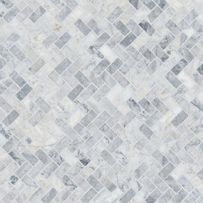 Capri Blue Herringbone Marble Mosaic Tile for Stunning Backsplashes & Floors