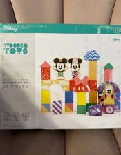 Disney Wooden Toys Mickey Friends 28pc Wood Block Set Mickey Minnie Pluto 18M