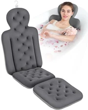 Bath Cushion, Full Body Bathtub Pillow with 160 Suction Cups, Bath Mat for He.
