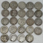 Lot of 24 Roosevelt 90% Silver Dimes Pre 65 Various Years