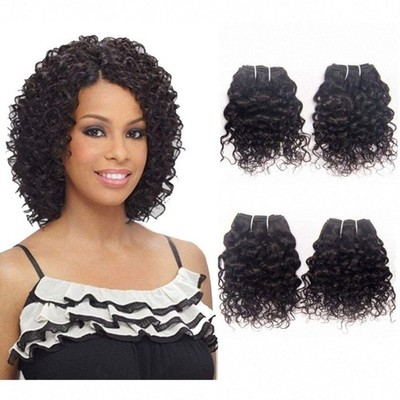 Brazilian Jerry Curl Human Hair Weave Bundles Inch Short Kinky