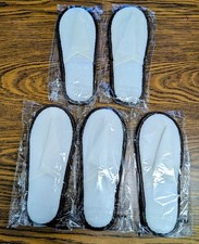 5 Disposable Slippers Closed Toe White Non-Slip Hotel Travel Guests