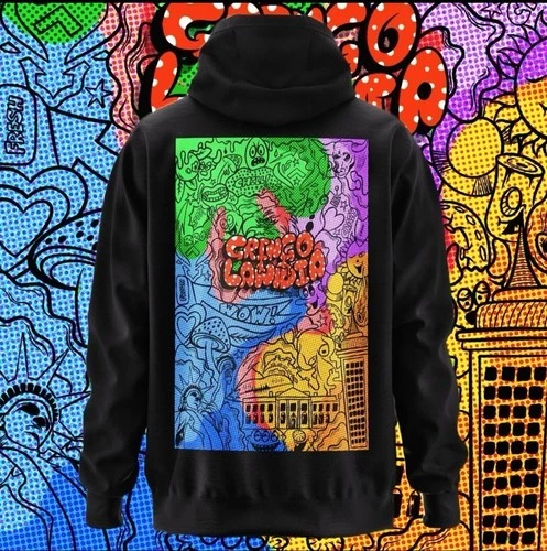 Bold Street Art Hoodie - "Bull Tags" x Gringo Landia l Urban Graffiti  Pullover - product listing photo