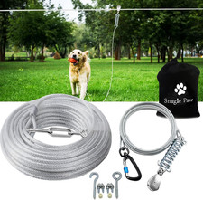 Dog Tie Out Runner for Yard,Trolley System for Large Dogs,Heavy Duty Dog Run Cab