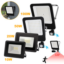 LED Floodlight With PIR Motion Sensor Outdoor Garden Security Lights Waterproof