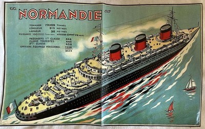 Normandie Paquebots le Havre Nouveau York 11935 Environ Émigration Italienne