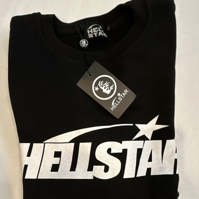 Hellstar Men's L Black Crewneck Pullover Sweatshirt Long Sleeve Star Logo