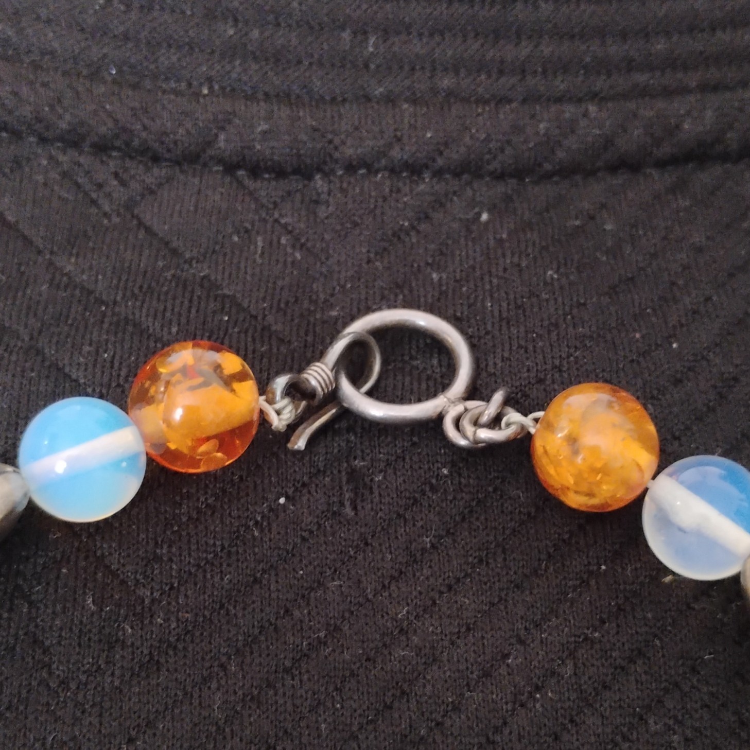 Handcrafted Opalite Rectangular Pendant Necklace … - image 3