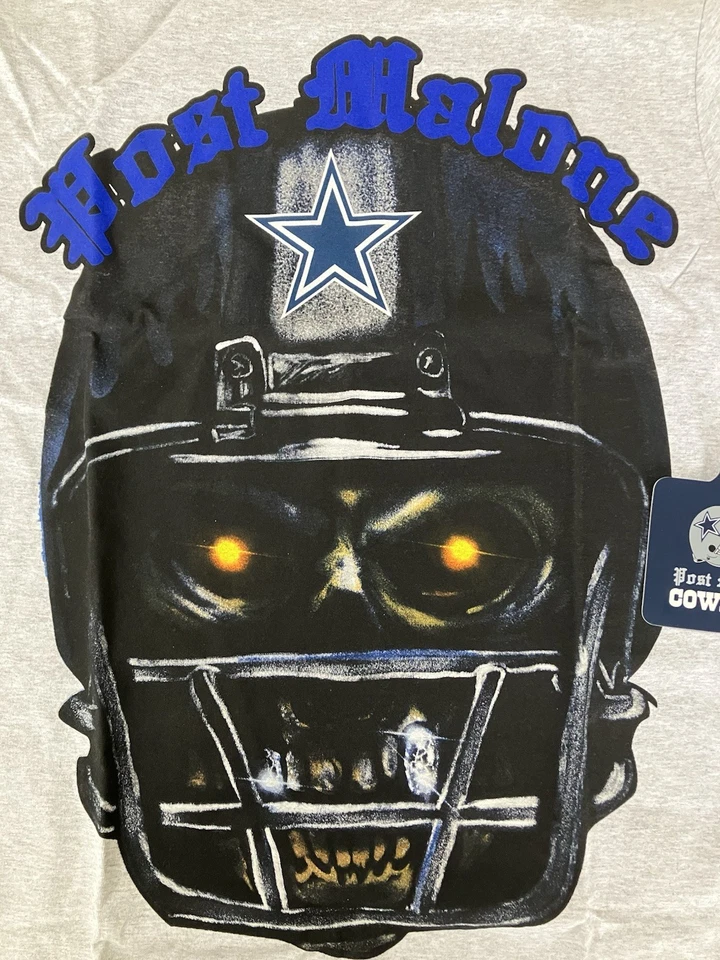 Post Malone X NFL Dallas Cowboys L/S Skeleton Tee Shirt L Pop Culture Streetwear - Image 3 of 4
