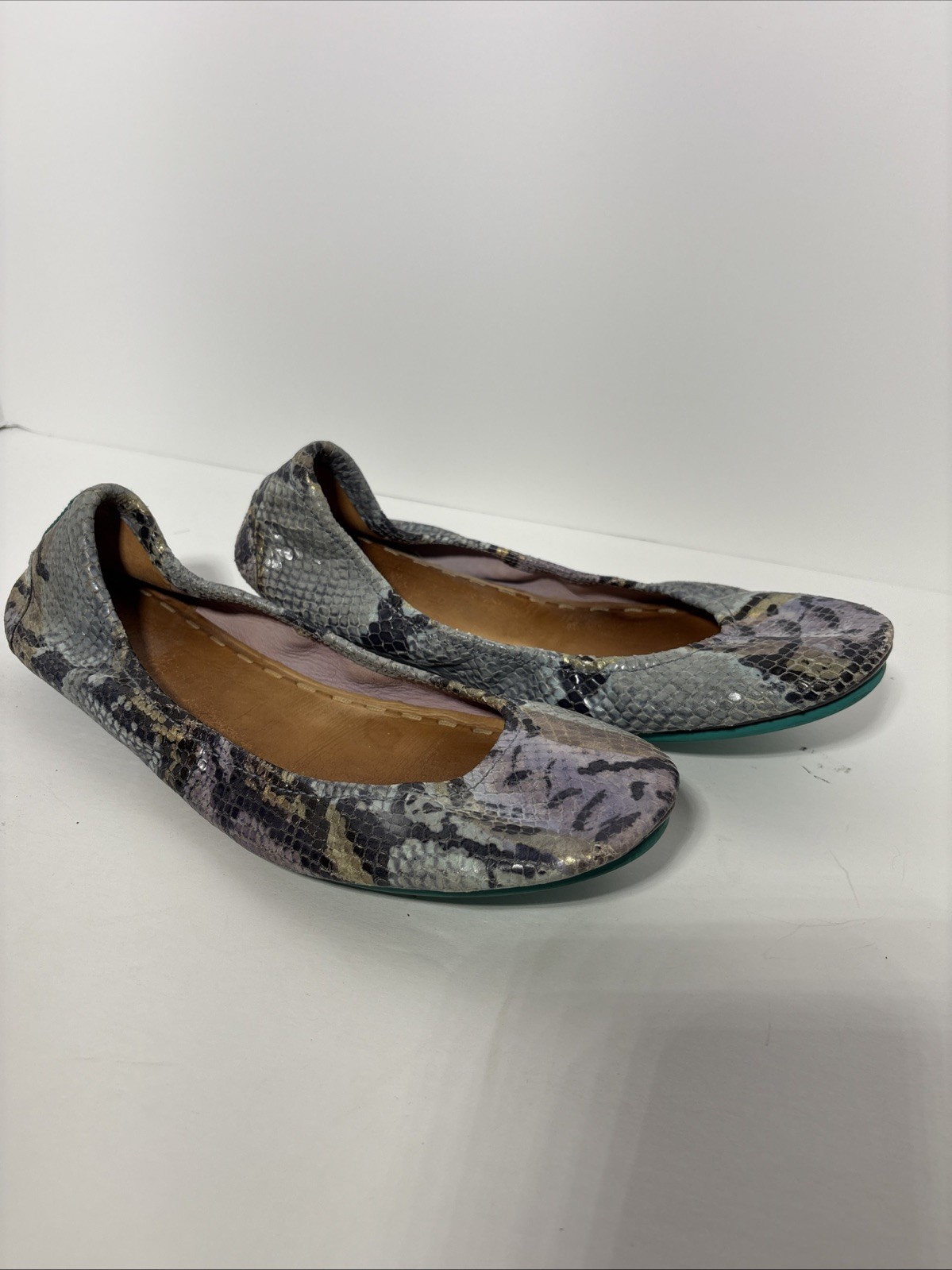 Tieks by Gavrieli Lavender Snake Foldable Flats - Size 9 Rare image 2