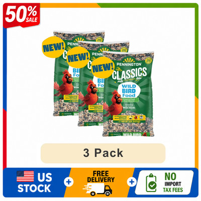Pennington Classic Wild Bird Feed and Seed Dry 40 lb Bag 3 Pack
