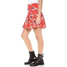 Vintage Juicy Couture Women's skirt 6 100 SILK melon blue yellow white floral