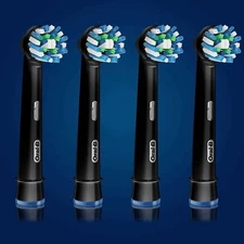 Oral-B 01105091 Replacement Black Toothbrush Heads - 4 Count