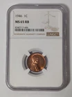 1946 LINCOLN CENT NGC MS 65 RB