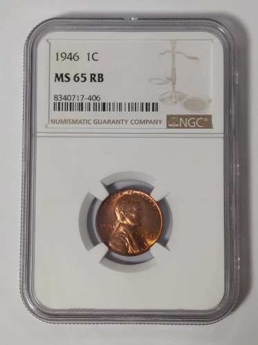 1946 LINCOLN CENT NGC MS 65 RB