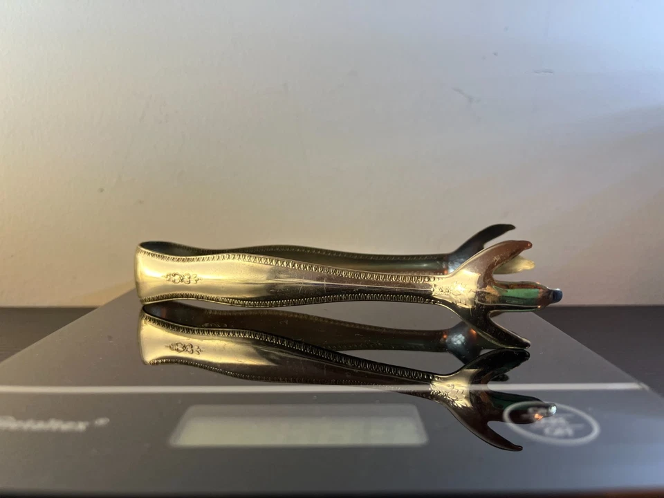 Pinze ghiaccio in argento 800, ad artiglio, stile impero, lunghe cm. 14. - Immagine 2 di 4