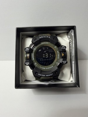 ACTIVA ACW8050 Digital Sport Watch Green/Black Resin Strap 30m Alarm Light