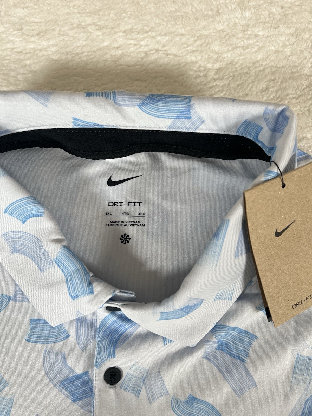 OFF WHITE X NIKE Nike Dri Fit FD5735 072 Tour Rake Line Off White Polo Stampa All Over Uomo 4XL