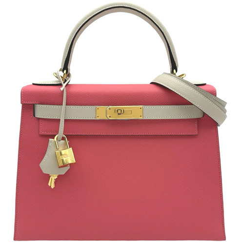 HERMES Kelly 28 Epsom Leather Shoulder Bag C Stamp #OKB240