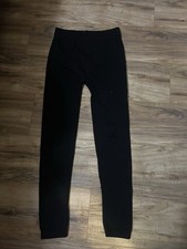 Black Women's Regular Size Solid Pattern Ankle Style Leggings