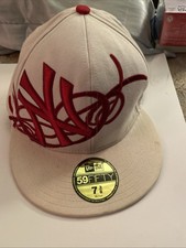 New Era 59Fifty New York Yankees MLB Fitted Hat Red On White 7 3/8