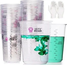 LET'S RESIN Resin Mixing Cups, 45pcs 32oz(1000ml) 2 Scales Accurate Paint Mixing