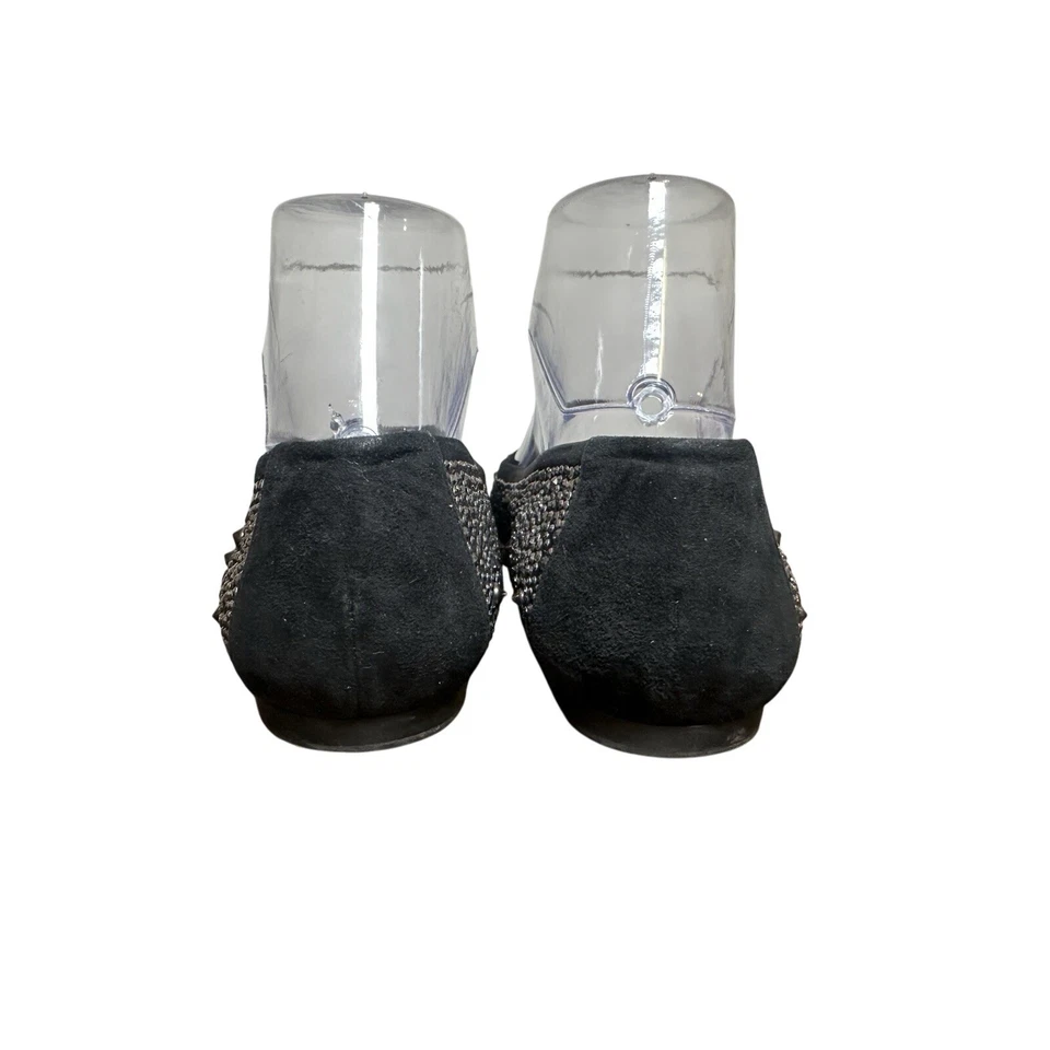 Zapatos planos de ballet Stuart Weitzman Cia Nubeads negros de gamuza con tachuelas para mujer 8,5 Foto 3 de 4