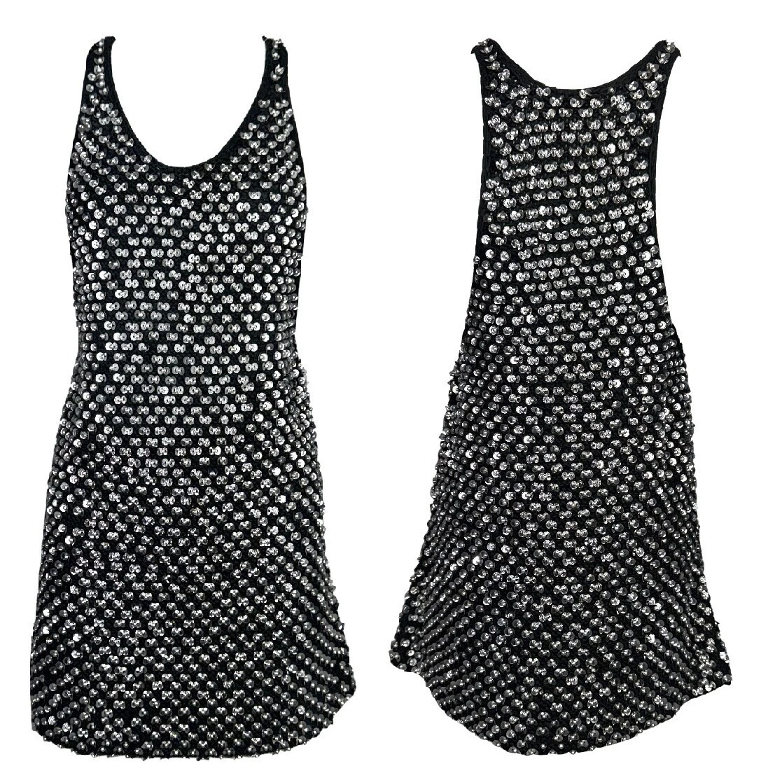 Mini abito nero impreziosito S E 2009 Balenciaga di Nicolas Ghesquière MOD