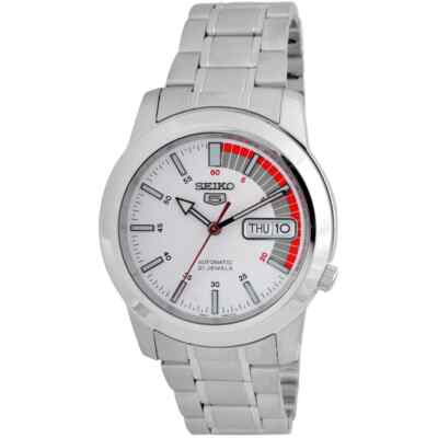 Seiko 5 Automatic White Stainless Steel Watch SNKK25K1 DE*au