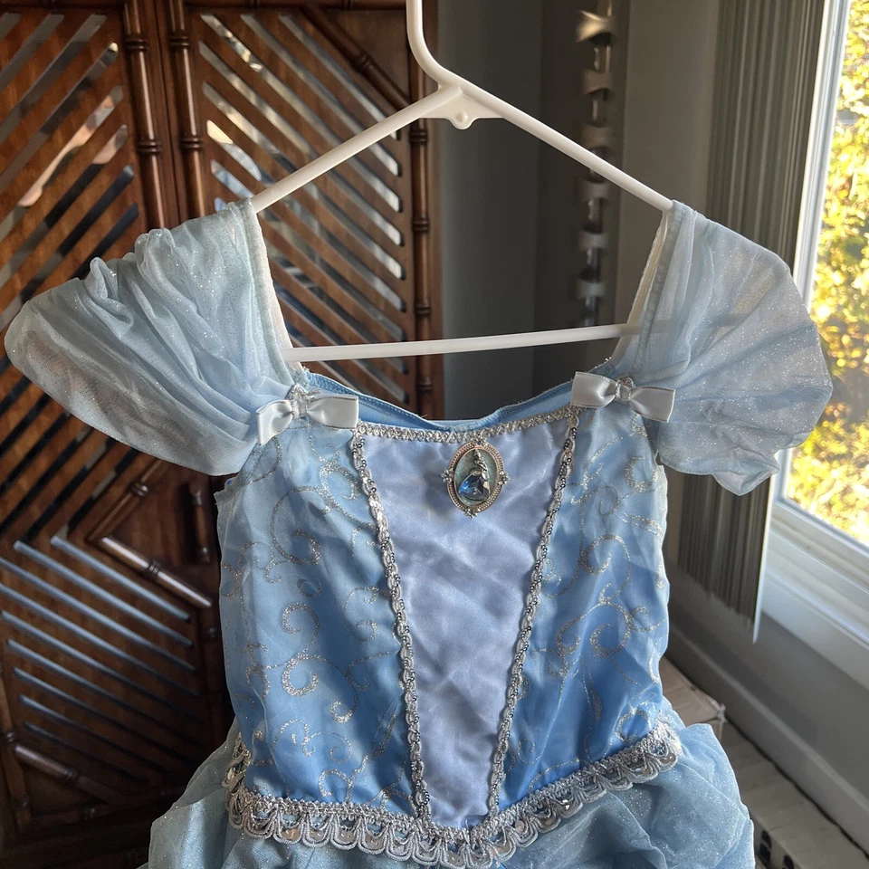 Disney Store Cinderella Dress Costume Halloween Blue Tulle Girls Size 10 - Image 2 of 4