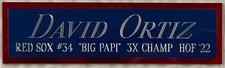DAVID ORTIZ BOSTON Red Sox NAMEPLATE AUTOGRAPHED Signed BAT-BASEBALL-PHOTO-CAP