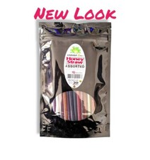 HONEY STRAWS ASSORTED FLAVORS 20 Count KOSHER PAREVE PURE USA HONEY