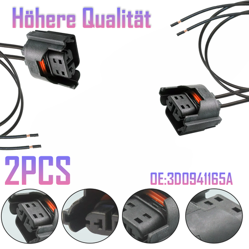 2PCS Reparatursatz-Stecker H8 H11 Nebelscheinwerfer 3D0941165A passt für VW/AUDI - Bild 7 von 12