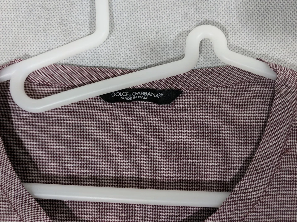 Camisa túnica Dolce & Gabbana vintage archivo mezcla de lino micro pata de gallo 46 Foto 4 de 4