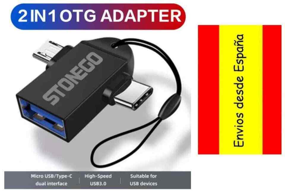 2 IN 1 OTG Adaptador Micro USB/USB 3.1 Tipo-C Macho a USB...