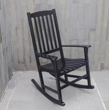 Chair Rocking Porch Outdoor PATIO ROCKER Seat Garden Furniture Wooden Deck Black