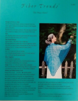 PEACE SHAWL Fiber Trends Knitting Pattern Vintage 2000 Designer Evelyn A Clark