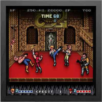 Pixel Frames Double Dragon Final Boss Fight Shadow Box Art 9x9