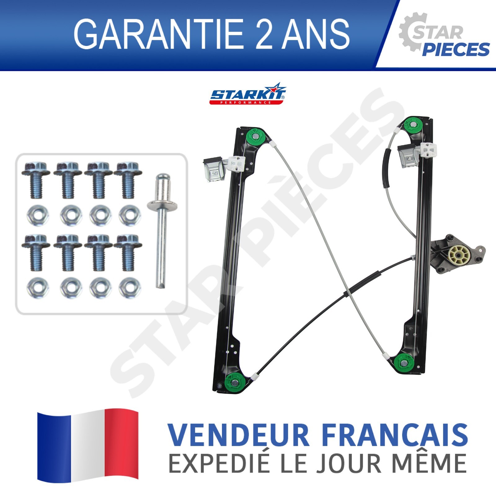 Lève-vitre électrique avant droit VW T5 mécanisme fluide anti-friction 03-15