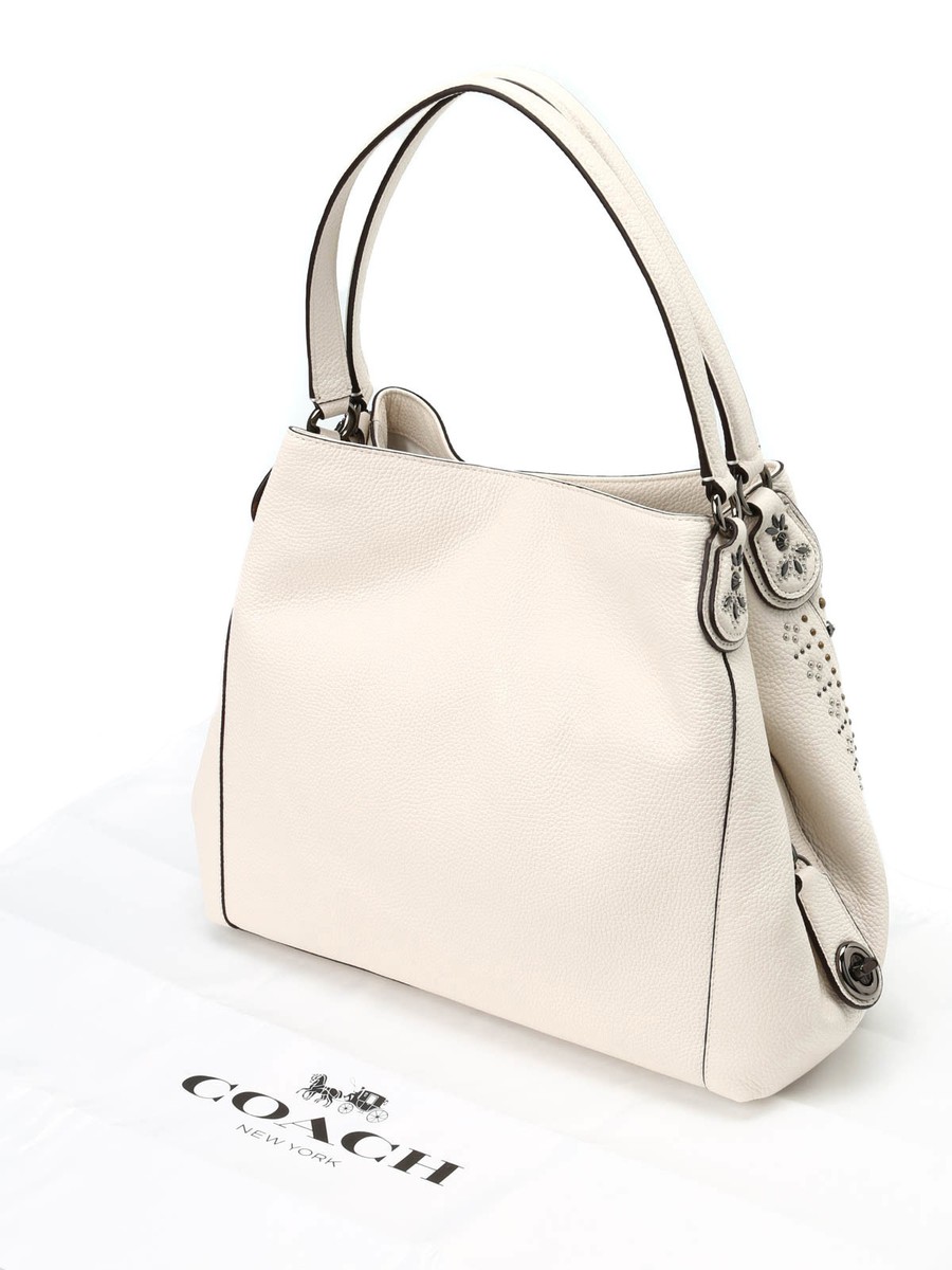 NWT Coach Bandana Rivets Edie 31 Shoulder Bag Chalk White