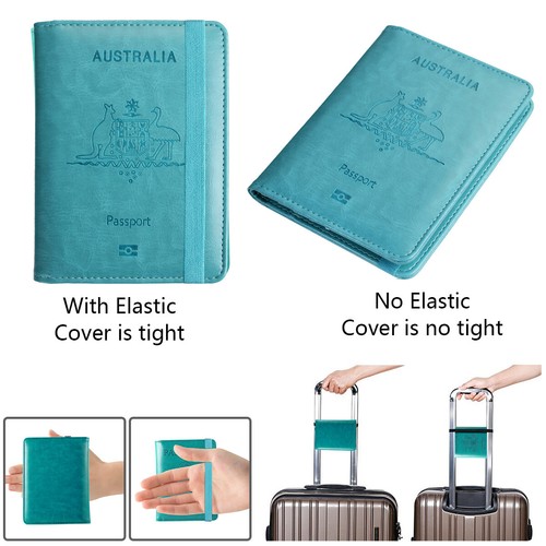 Travel Passport Case Leather Cards Wallet Holder RFID Blocking Anti Scan Cover - Picture 5 of 9