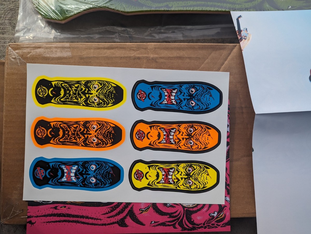 Deck De Skateboard Santa Cruz Rob Roskopp - Planche Vintage Naturelle, état Excellent
