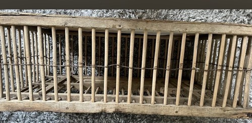 Large Antique Wood Chicken Carrier Crate #3 WJ Carpenter Company Brightwood NICE - Picture 2 of 7