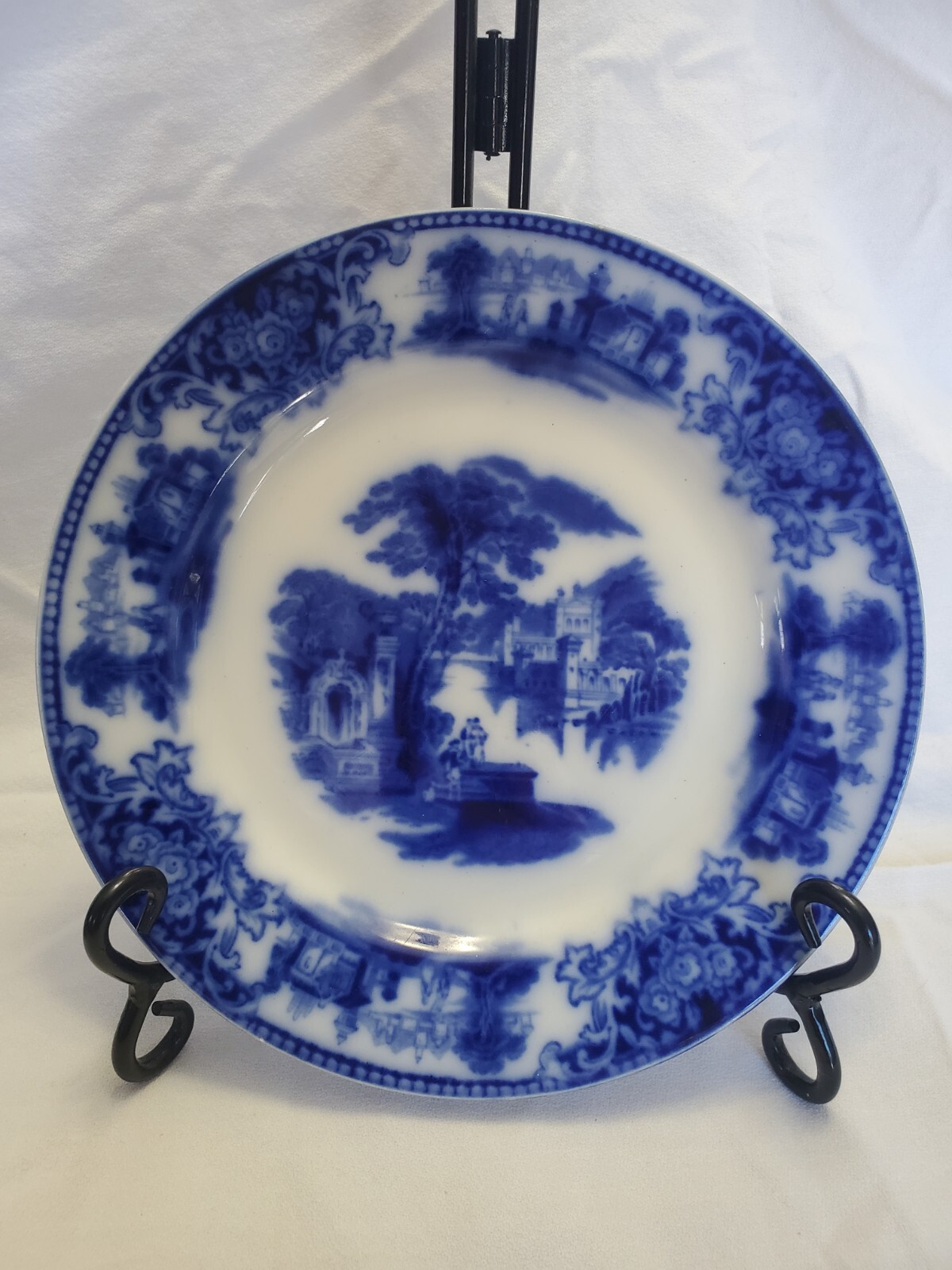 Antique W. H. Grindley Flow Blue Plate 